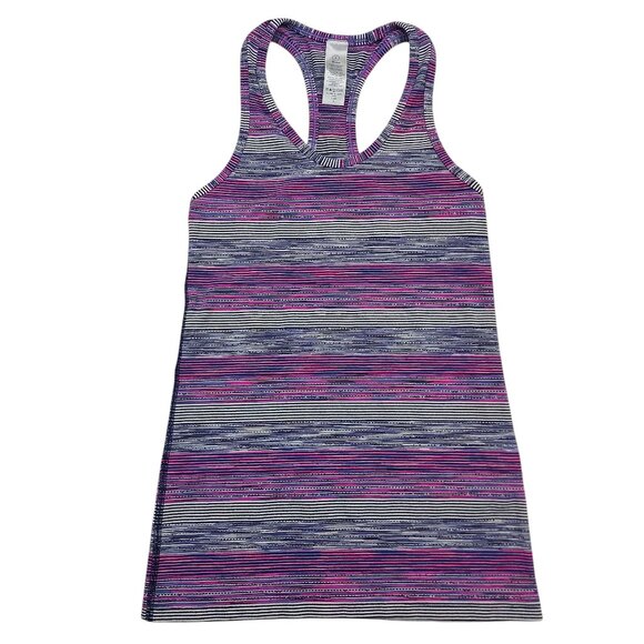 Ivivva Keep Your Cool Racerback Tank Girls 8 Pink Gray Breathable Athleisure - Picture 1 of 8